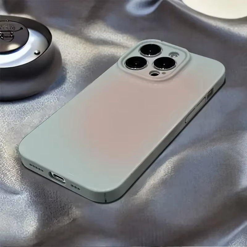 Simple Halo Staining Acrylic Hard Back Cover Case for iPhone 16 15 14 Pro Max 13 Plus 13 Pro Max 14 Plus 14 Pro